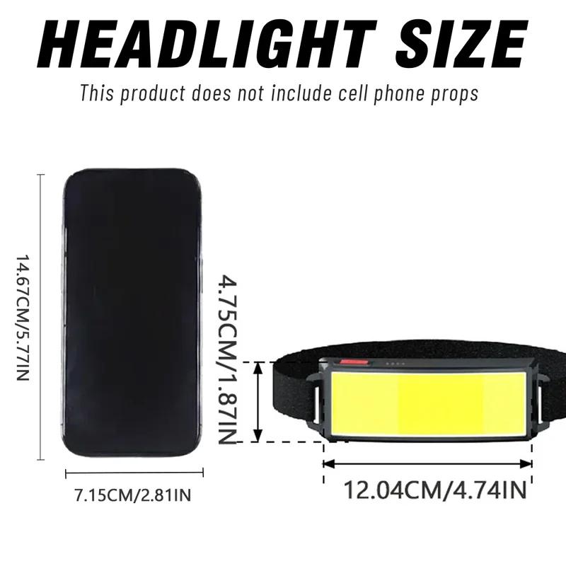 COB Portable LED Headlights Outdoor Headlight Built in Battery USB Rechargeable Head Lamp Camping Fishing Climbing Lantern image 5