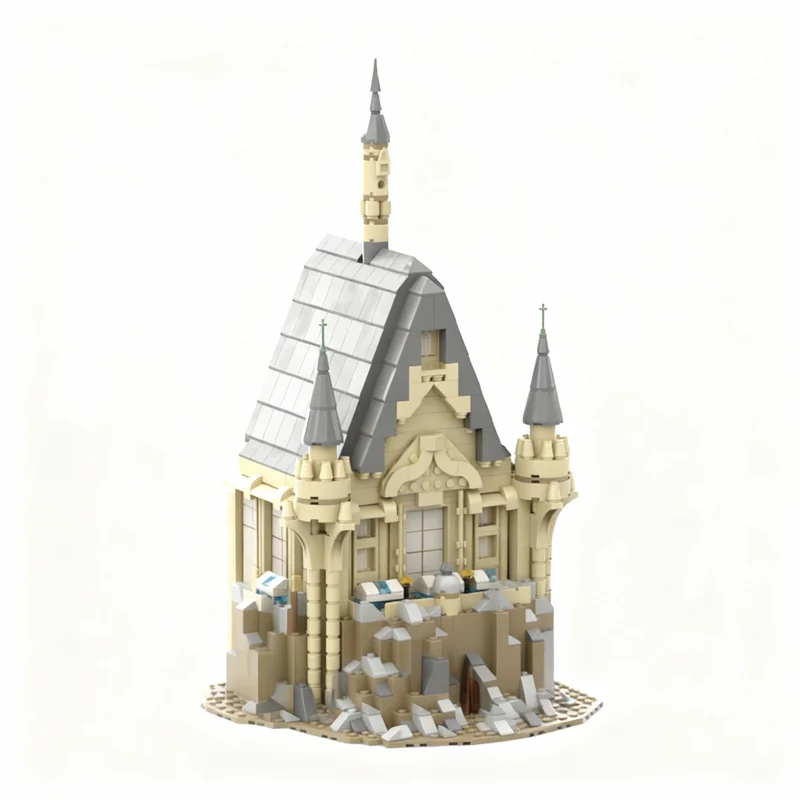 728 piezas MOC Castillo de Harry Potter - Expansión del Ala Este, Biblioteca + Invernaderos, Bloques de Construcción, Regalo de Navidad, Construcción 3D