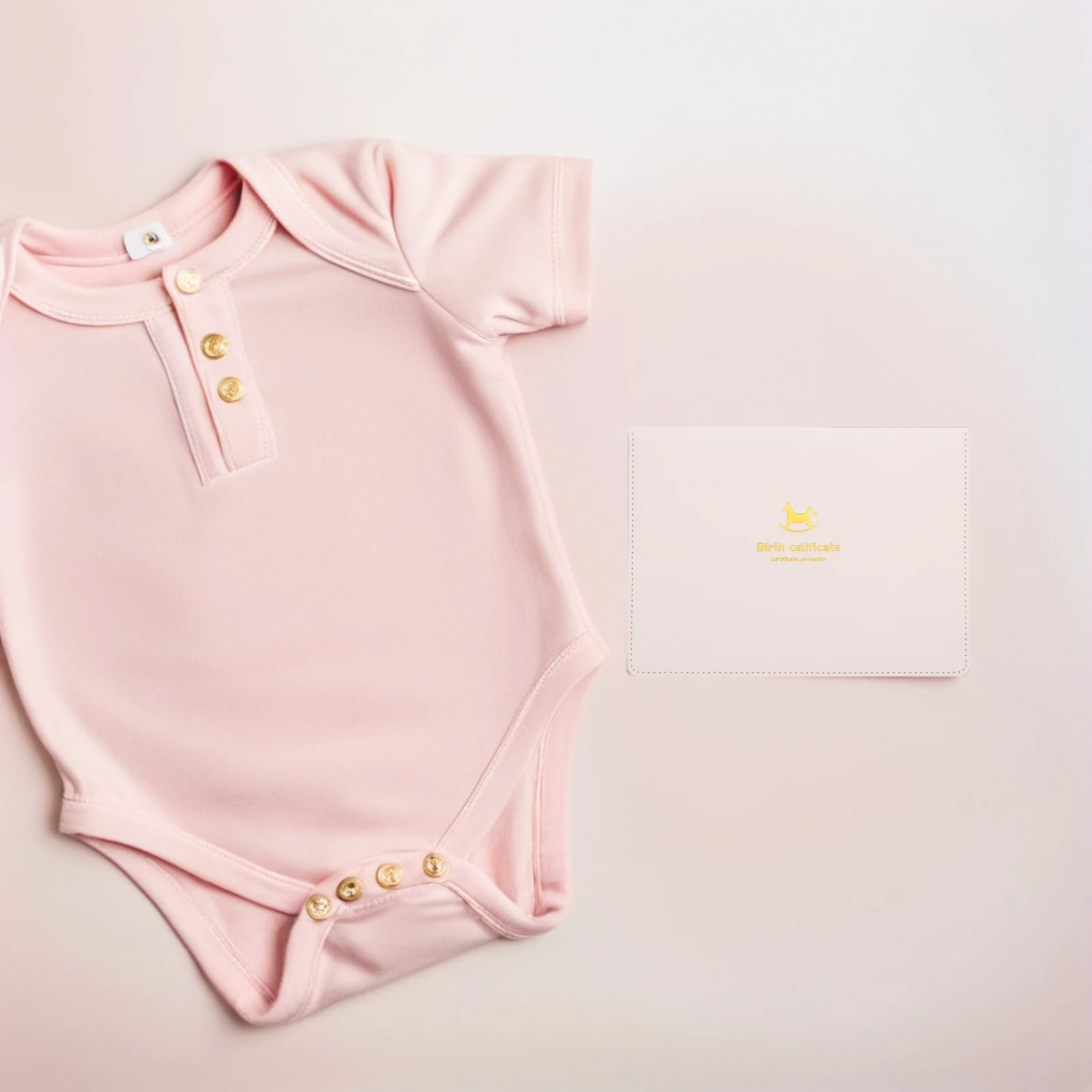 출생 증명서 홀더 화이트 회전목마 디자인 방수 PU 보호 케이스 기념품 의료 기록 보관 여행용