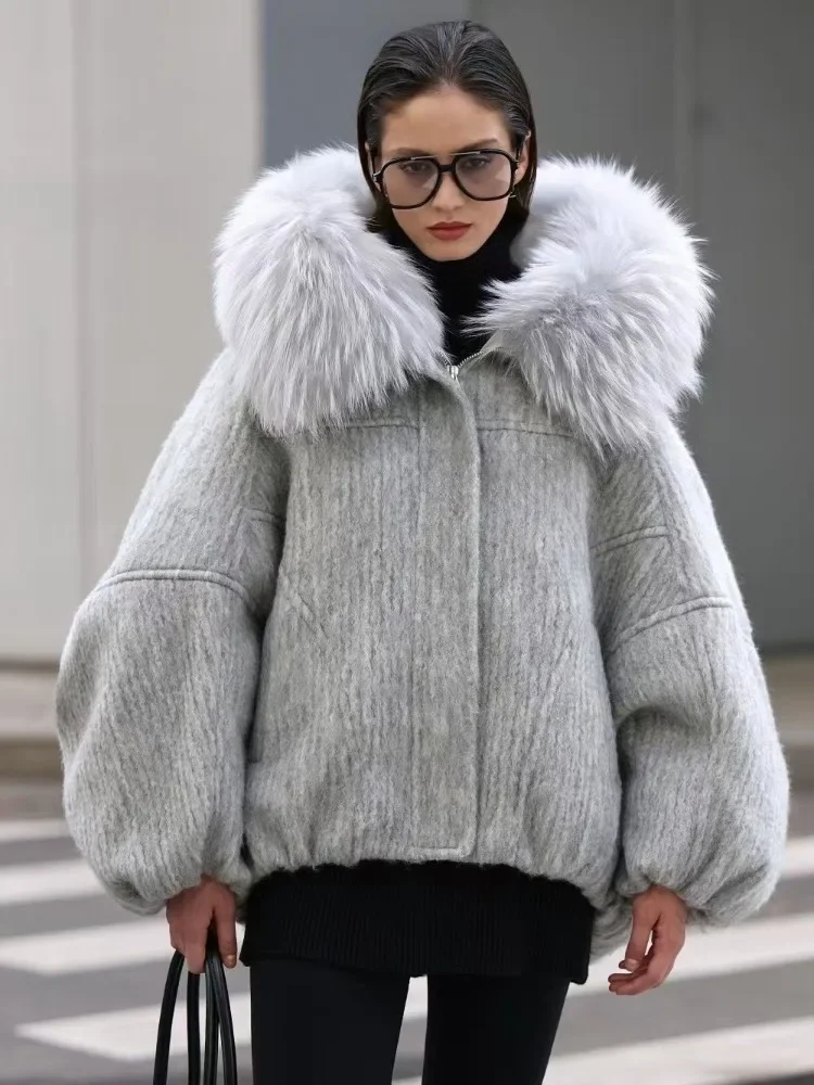 OFTBUY سترة الملابس النسائية مع الفراء الطبيعي للنساء معاطف وسترات جديدة Manteau Femme 2026 ملابس خارجية سترة شتوية دافئة #2