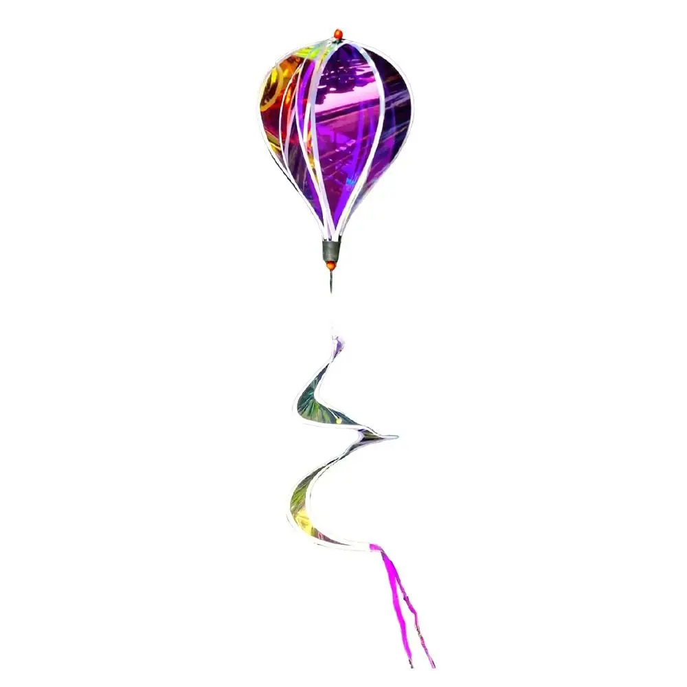 Giant Size Hot Air Balloon Spinners Rainbow Colors Color-changing Film Wind Spinners Striped Tie Dye Plastic Material