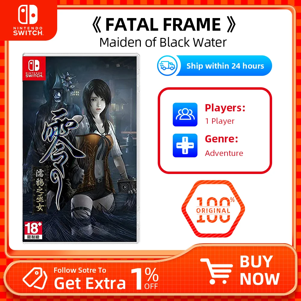 Nintendo Swtich - FATAL FRAME: Maiden of Black Water - Game Deals Games Cartridge Physical Card for Nintendo Swtich OLED Lite