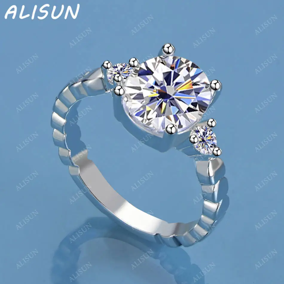

ALISUN 925 Sterling Silver Zircons Oval Fine Ring For Women Fashion Jewelry Charm Grace Wedding Engagement Accessories