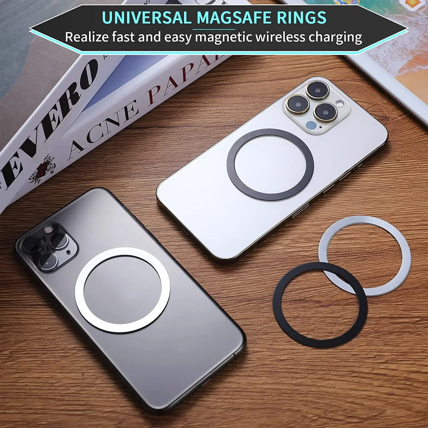 Universal Stainless Steel Metal Plate Ring for Magsafe Wireless Charger Back Sticker Mobile Phone Iron Sheet  for iPhone Xiaomi