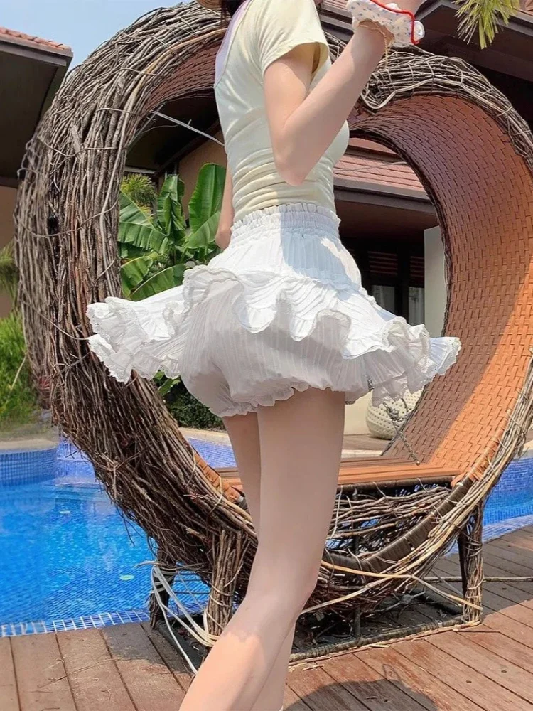 2026 Y2k Aesthetic Lace Patchwork Skirts Harajuku Ball Gown High Waist Ruffled Mini Skirt Summer Women Grunge Sweet Cake Faldas