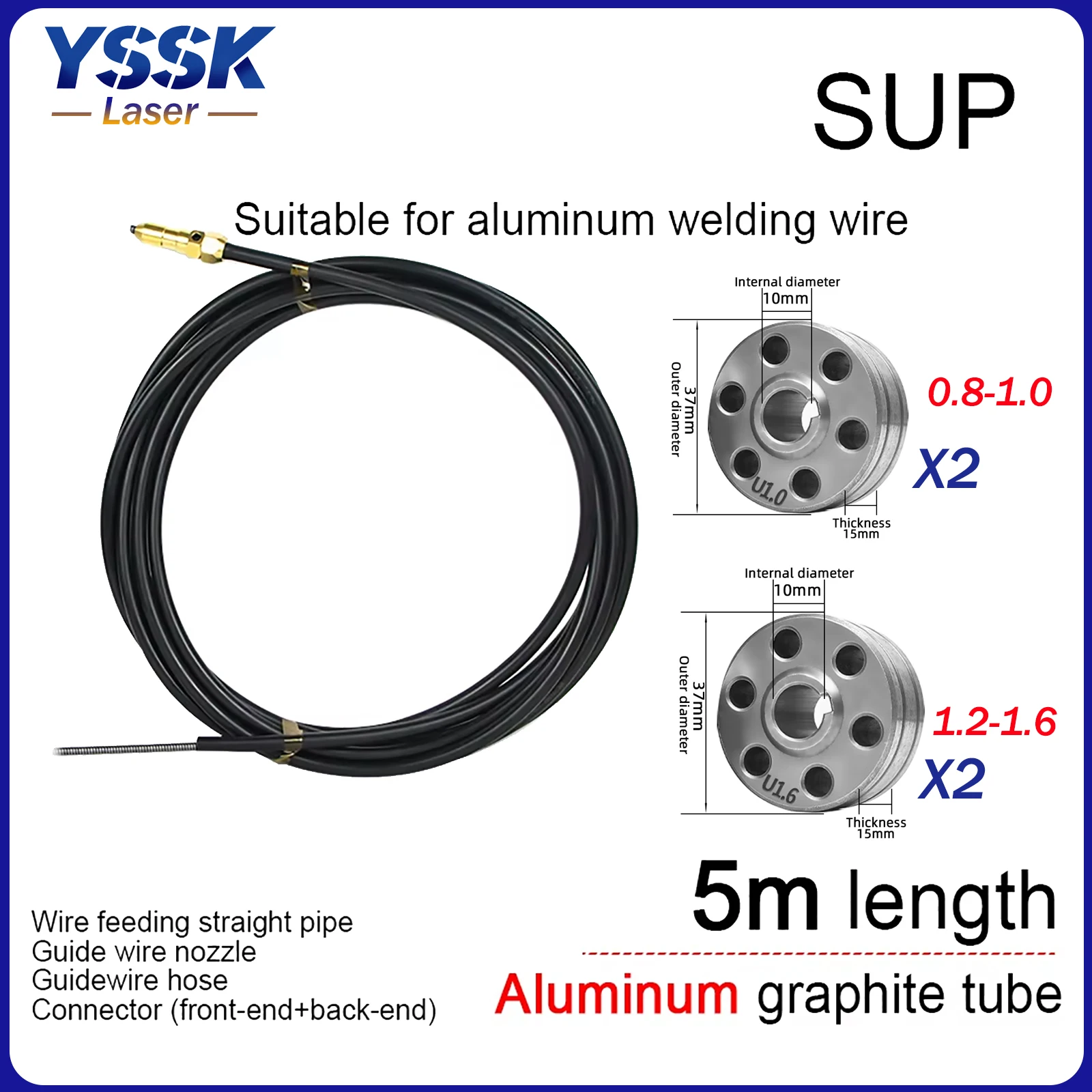 

SUP Wire Feeding Tube Guide 5m Aluminum Welder Wire Graphite Hose Laser Welding Machine Automatic Wire Feed Machine Accessories