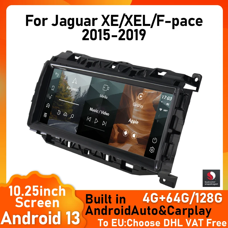 

Android 13 Car Radio For Jaguar XE / XEL / F-pace 2015-2019 Car Auto Wireless Carplay Auto Navigation Multimedia Player GPS 4G