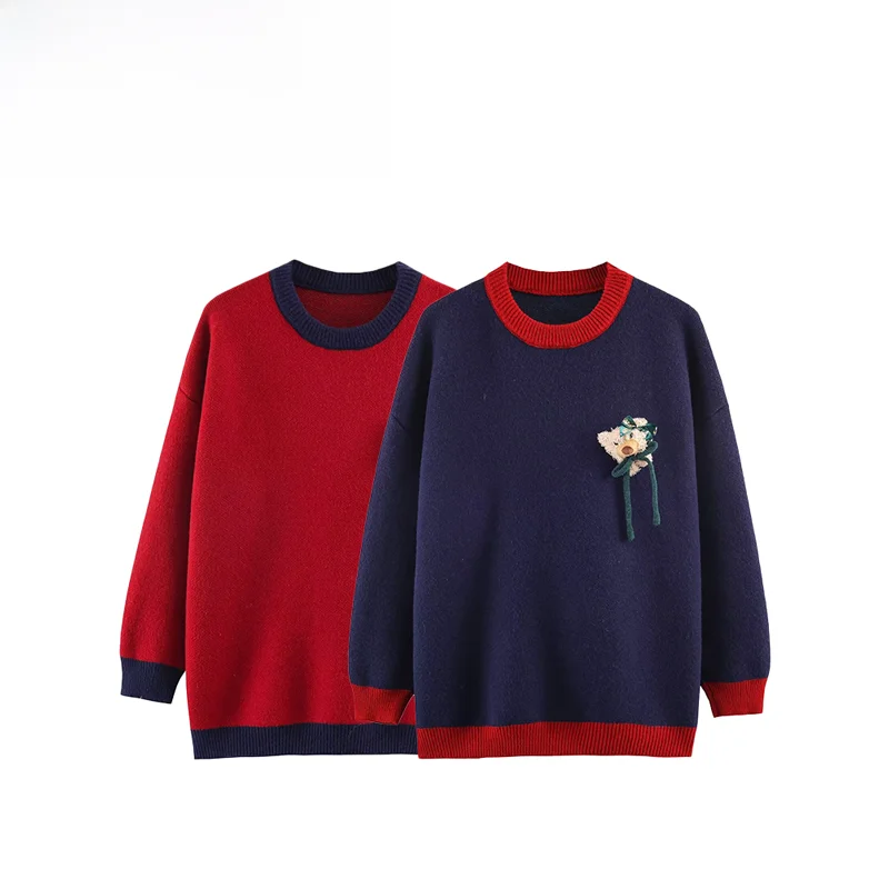 

Faionable Knitted Sweater ZR Autumn New Sle Women's All-Match Large Version Overhead Polyester Fiber Ladies' Knitwear