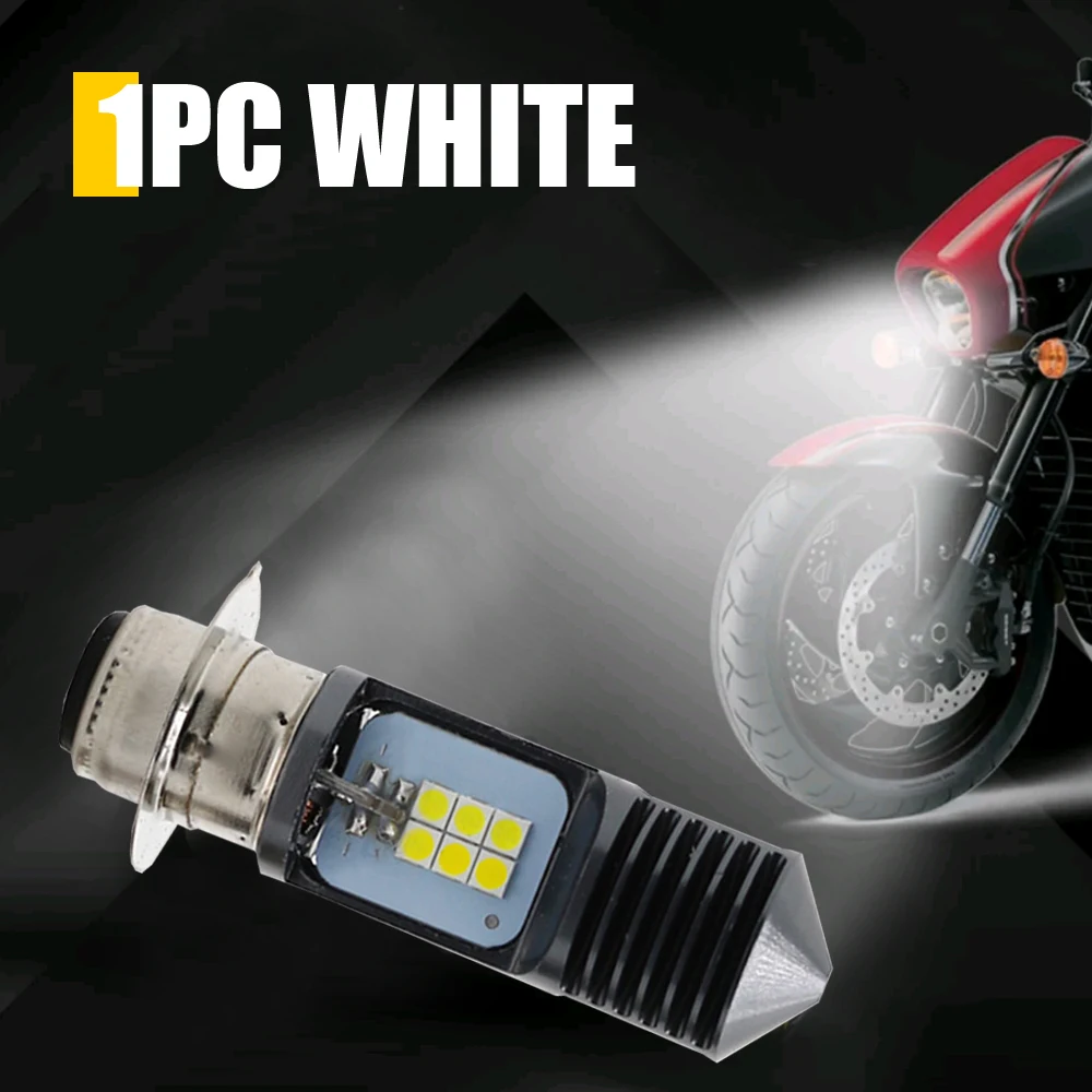 P15D H6M reflektor motocyklowy 16SMD LED 15W 4000lm 12v Hi/Lo wiązka światła reflektor motocyklowy żarówka przeciwmgielna biały uniwersalny