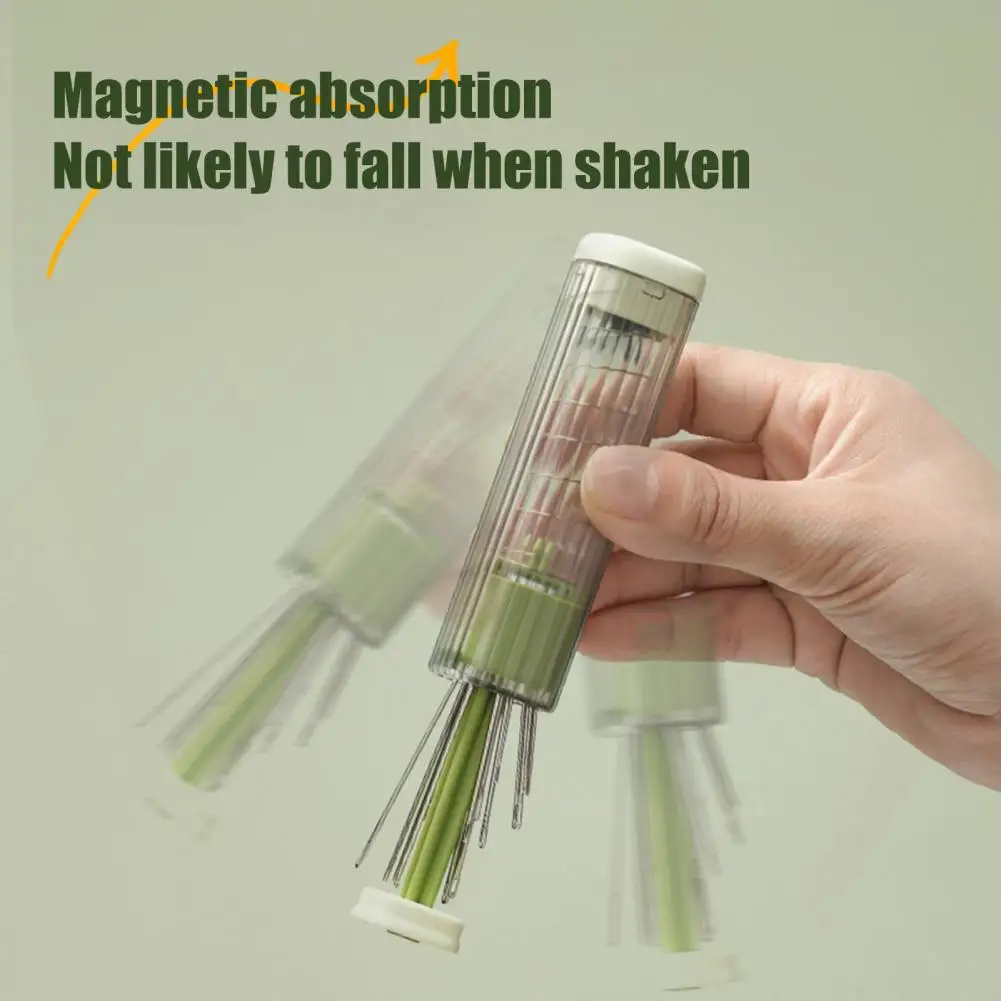 Kit da cucito con scatola per aghi magnetica Custodia per aghi magnetici portatile con 20 punti Aghi da cucito Cucito professionale per una sicurezza