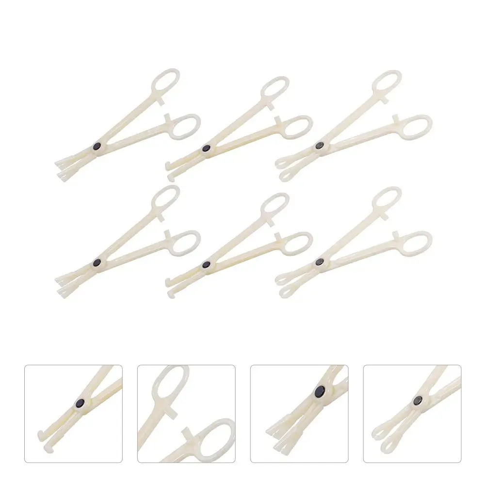 

6 Pcs Piercing Tool Body Tools Forceps Plastic Clamps Single Use Pliers Supplies