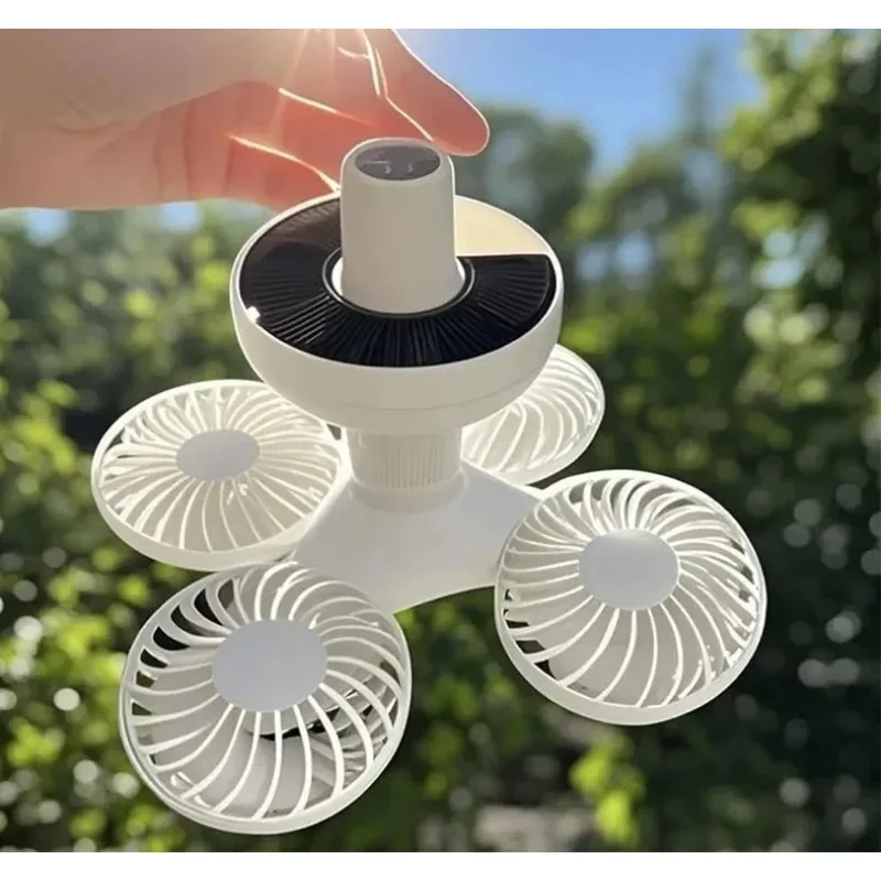 Rechargeable Wall Mounted Solar Football Fan Light Outdoor LED Bubble Camping Fan Light For Home Yard Patio Camping Decoration