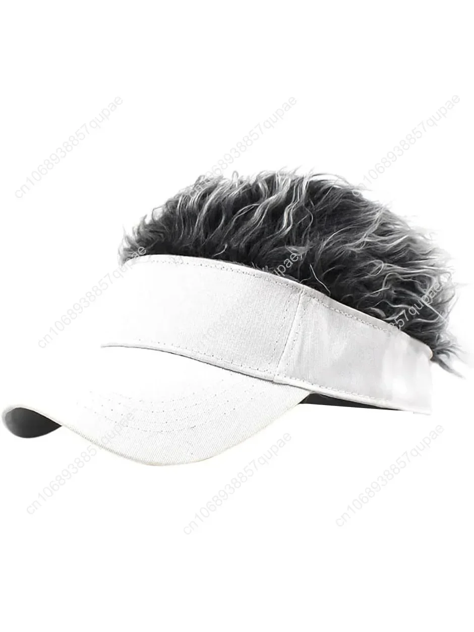 

Plush Wig Baseball Hat, Visor Hat with Spiked Hair, Adjustable Baseball Cap with Fake Hair for Men
