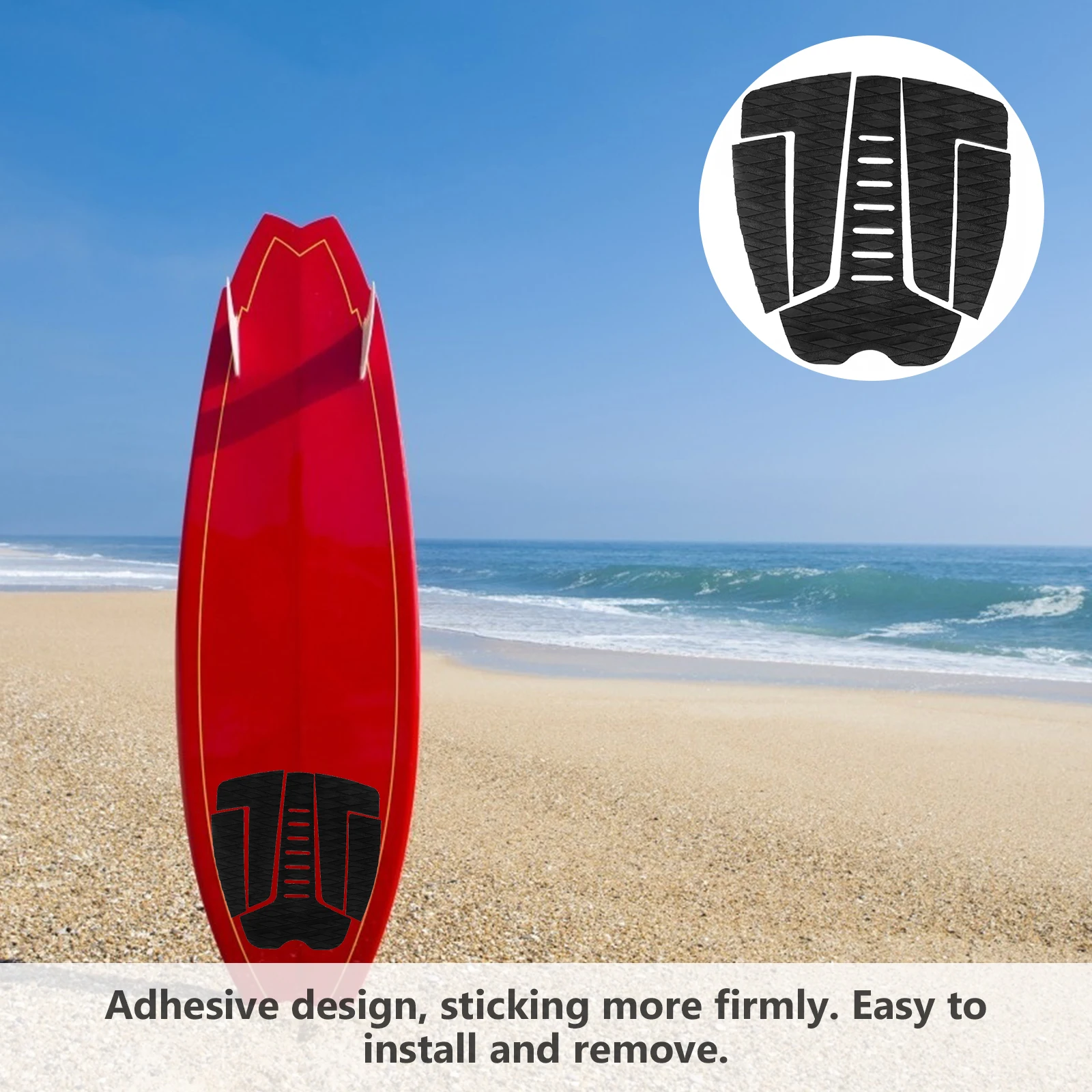 

EVA Non-slip Surfboard Tail Pads Replacement Adhesive Mat Water Resistant Lightweight Accessories for