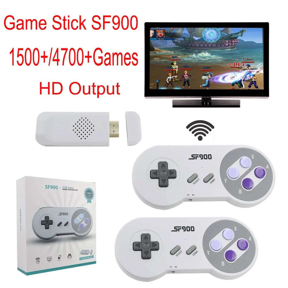 

SF900 Consola for Super Nintendo 16 Bit Game Stick 1500 Retro Games HD Video Game Consoles for NES SNES Wireless Controller