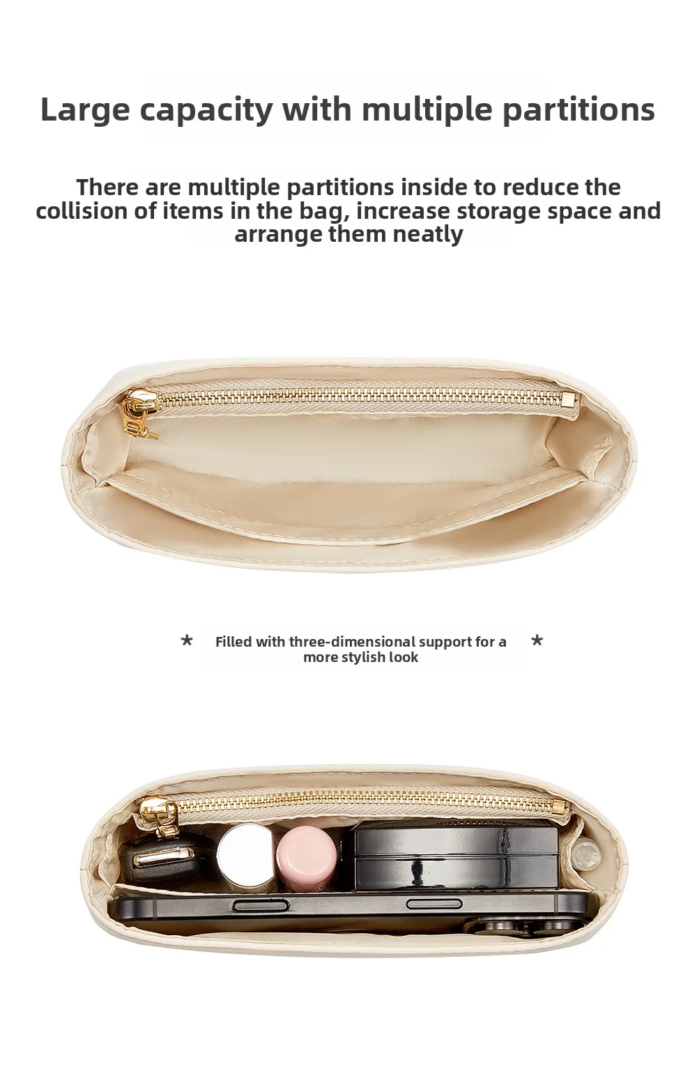 Bag Organizer Insert For The Longchamp Inner Liner Mini Pouch Handbag Inner Orderly Neat Nylon Support Bag Insert Accessories
