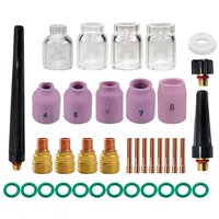 35pcs TIG Stubby Gas Lens #10 Pyrex Glass Cup Spares Kit Durable Practical Accessories For WP9 WP20 WP25 TIG Welding Torch