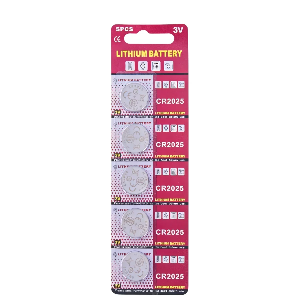 Lithium Button Cell Battery CR2025 3V High Capacity, DL2025 BR2025 Replacement For Car Remote Watch Toys Clock Calculator