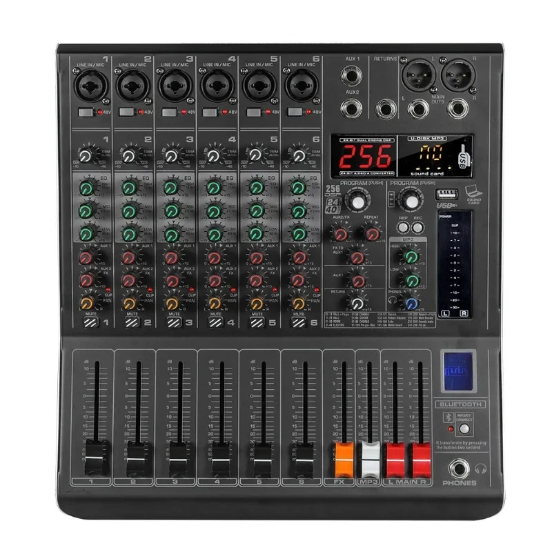 256 DSP effects 8-way mixer USB Bluetooth reverb stage bar performance mixer
