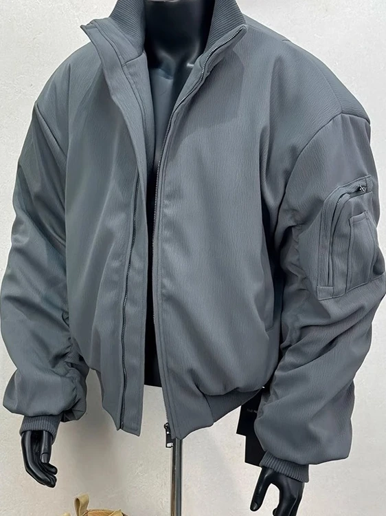 معطف رجالي من American Sle Pilot Jaet للربيع والخريف غير رسمي للبيسبول Sle فضفاض مناسب لملابس العمل بياقة واقفة