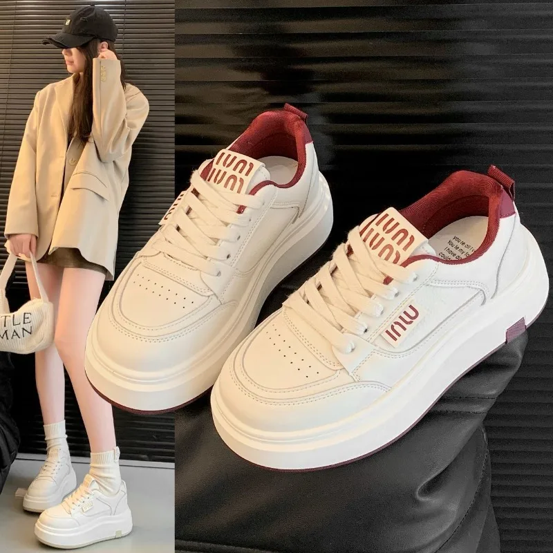 

【2024 Best Seller】Women's Platform Sneakers Chunky Sole White Shoes Orthopedic Comfort Slip-On Lace-Up Casual Fashion Sneakers