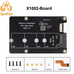 SSD 어댑터 보드 HAT X1002 2280 2242 2230, Pi5 라즈베리 파이 5 PCIe to M.2 NVMe
