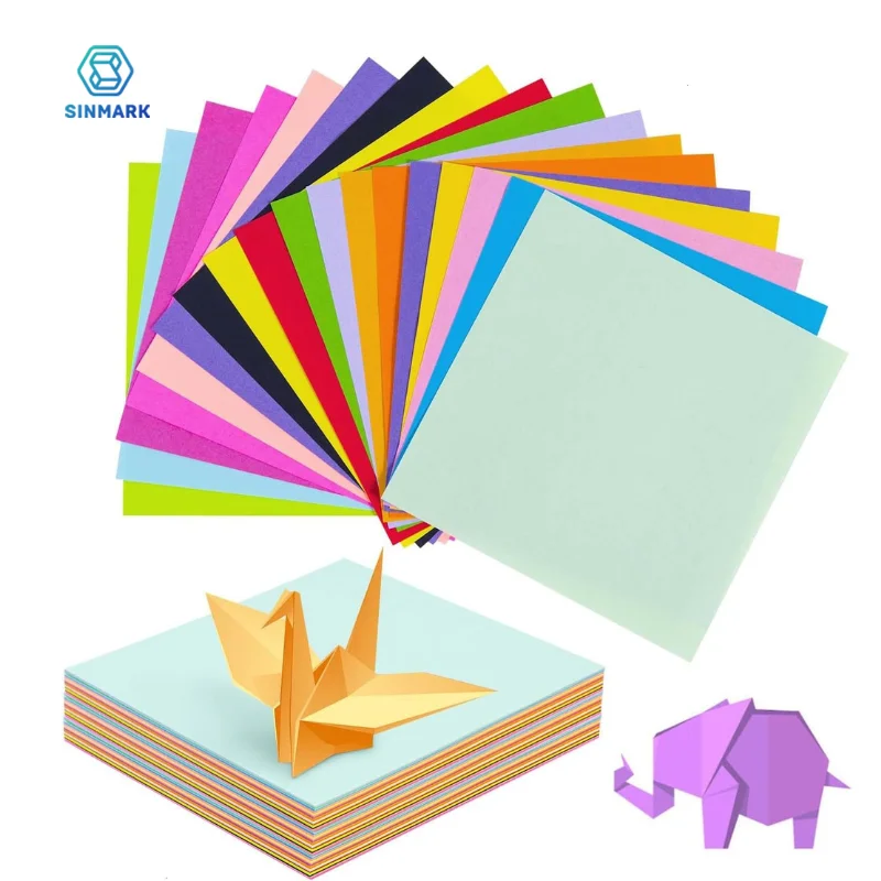 400pcs Square Origami Paper Kit for Fold Paper 20 Colors Kid Crafts Crane Colorful Papers Confetti Square Folding Double Sides