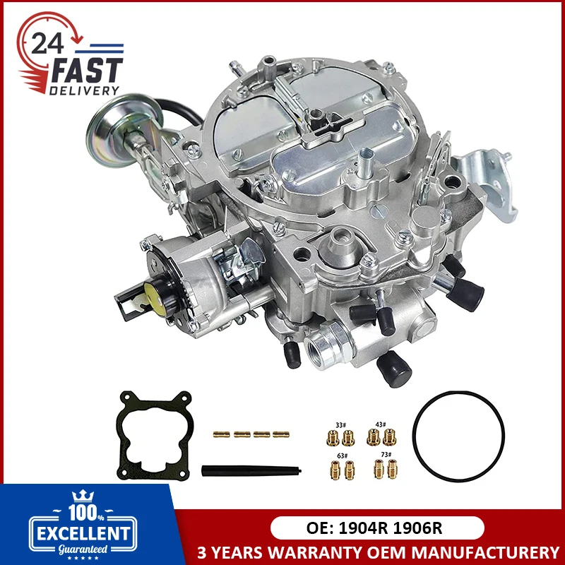 

Carb 4 Barrel For 1904R 1906R Rochester Quadrajet 4MV, Fit for GM Chevrolet Chevy Cadillac 1980-1989 with 305 - 350c.i Engine