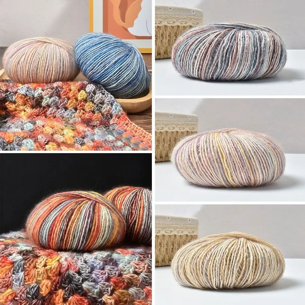 Winter Wool Gradient Cake Yarn Soft Crochet Line Yarn Ball Sewing Magic Color Crochet Thread for Clothing