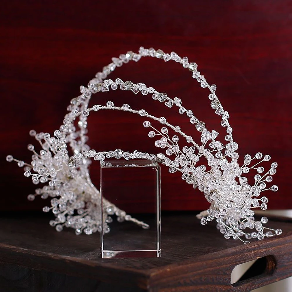 Elegant Bridal Crystal Headband Wedding Hair Accessories For Bride Woman Rhinestone Luxury Prom Headwear Fairy 2023 New Design