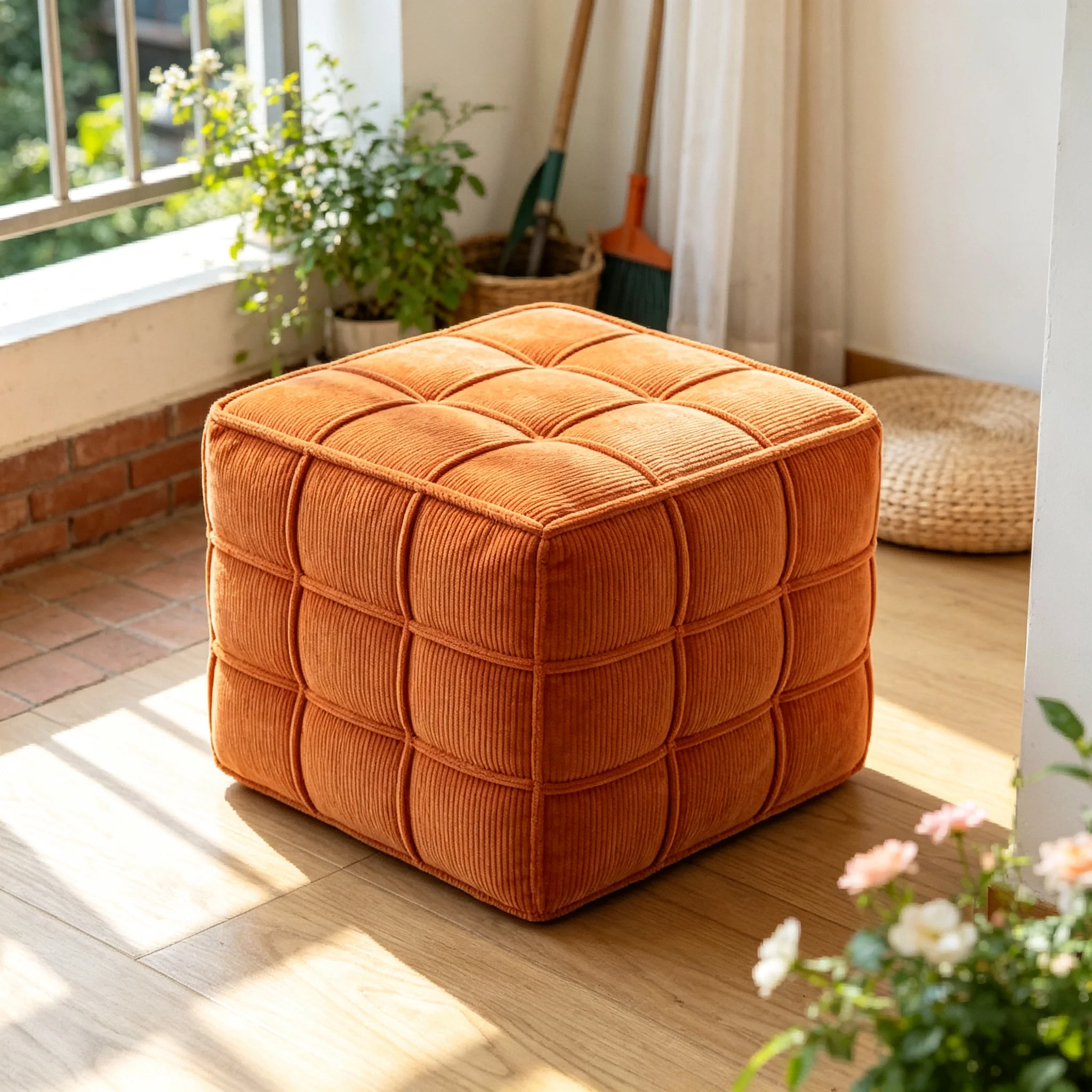 AOLIVIYA Washable Bread Tatami Ottoman Shoe Chair Hallway Bench Foot Stool