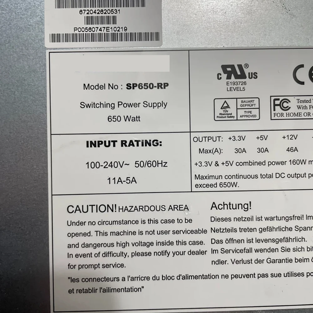 PWS-0056 Server Power Supply SP650-RP 650W