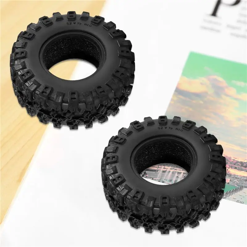 newA10R 4PCS 52X17mm 1.0 Inch Soft Tires Tyre for 1/24 RC Crawler Car SCX24 90081 AXI00002 Upgrade Parts