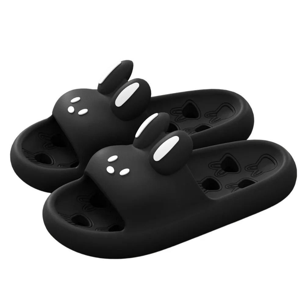 

Casual EVA House Leaky Slippers Flat Bunny Rabbit Hollow Shower Slippers Room Shoes Non Slip Bathing Sandals Summer