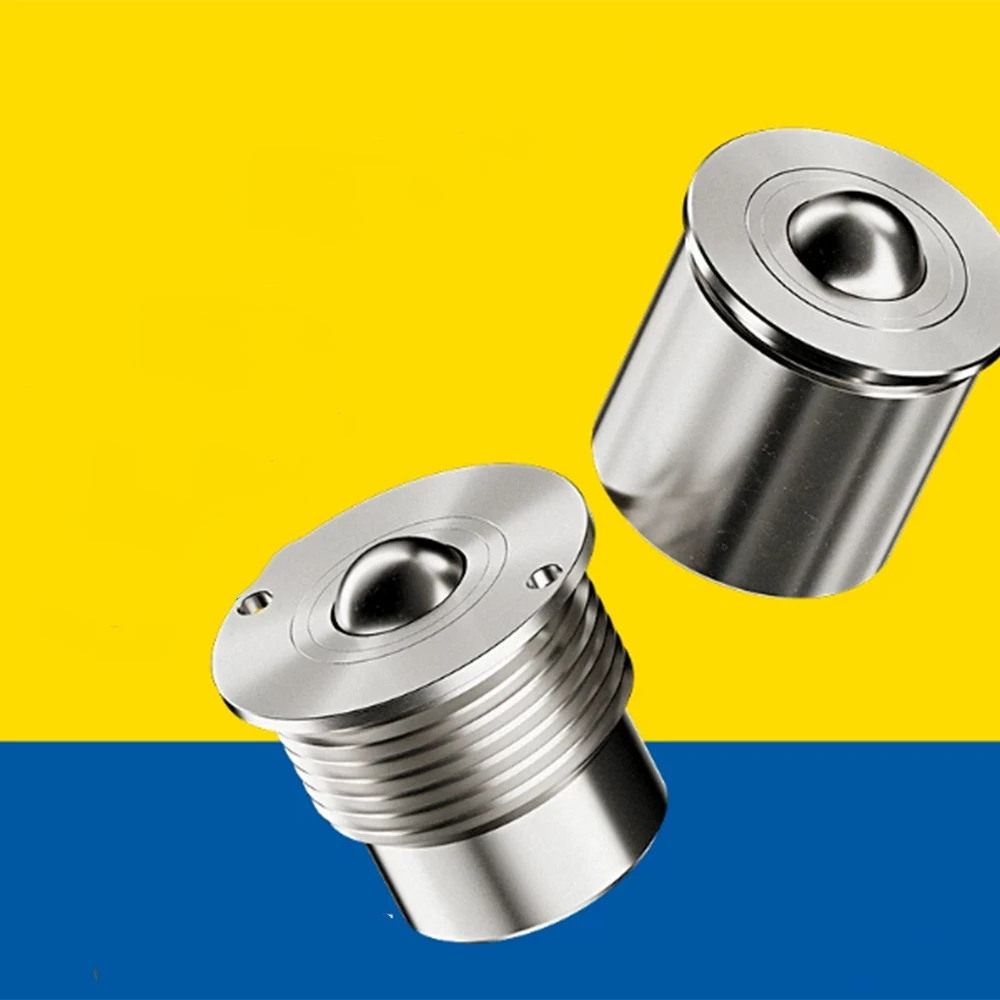 Plunger Type Ball Roller Press-Fit 14/18/22mm External Thread  M16/20/24 Ball Transfer UnitBearing Universal Ball Caster