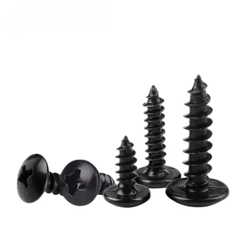 10/25/50 pz Nero In Acciaio Al Carbonio Phillips Traliccio Vite A Testa M3 M4 M5 M6 Croce Da Incasso A Fungo Testa Viti Autofilettanti