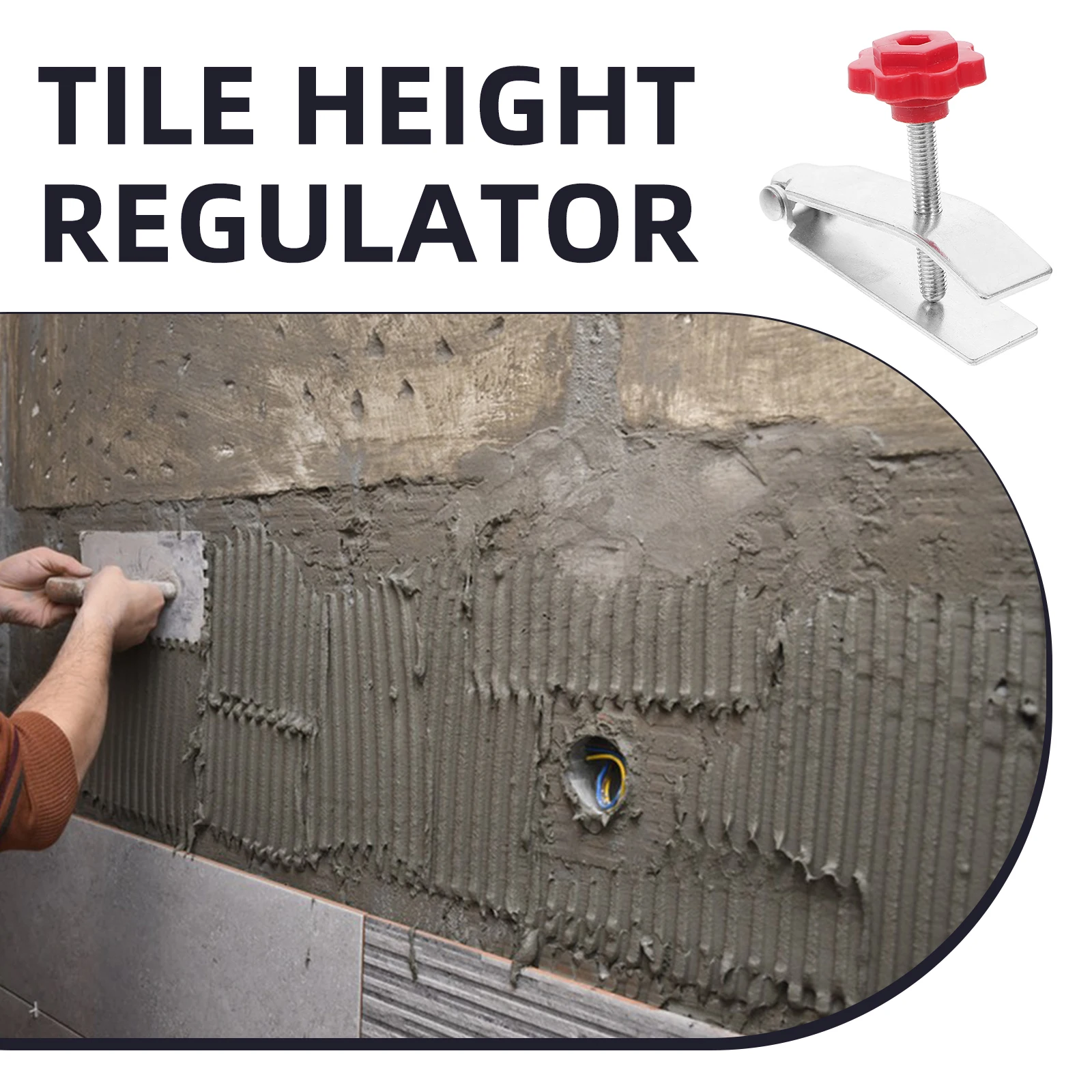 

2Pcs Wall Tile Height Adjuster Ceramic Brick Regulator Iron Metal Lifter Tile Locator Leveling Tool Durable for Glass Brick