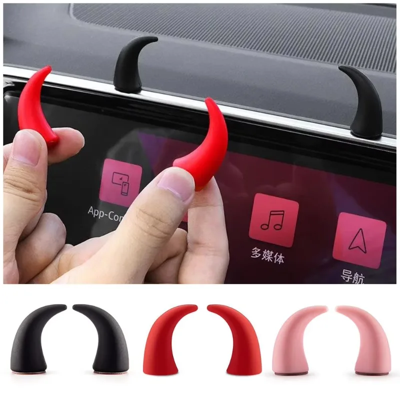 Mini Devil Horn Creative Cars Interior Instrument Panel Tachometer Steering Wheel Motorcycle Decoration Accesorios Para Auto