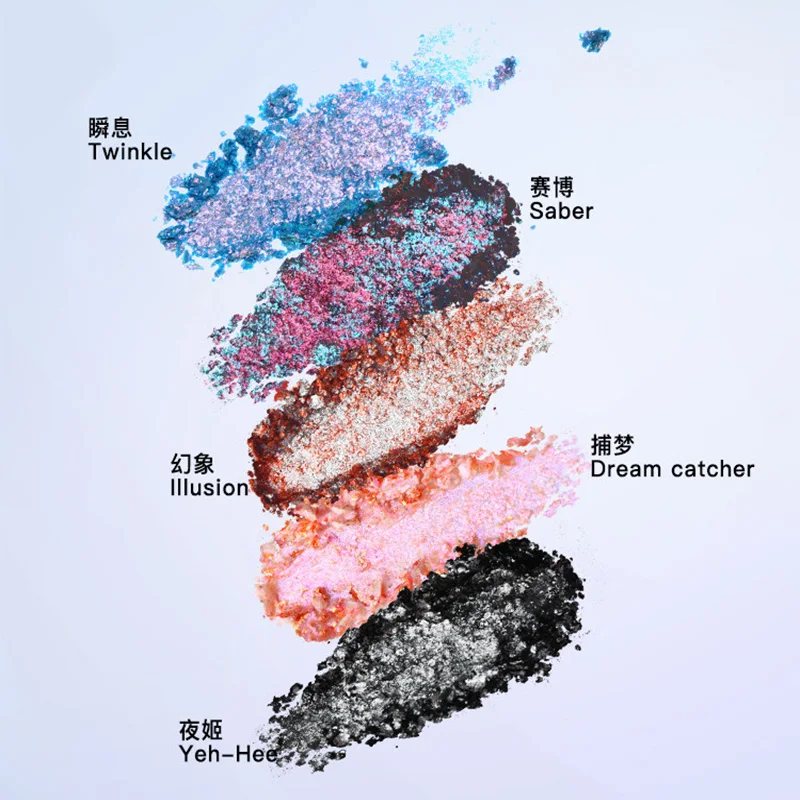 Paleta de sombras em pó multicromático shimmer glitter gótico único sombra de olho flash fino duradouro punk esfumaçado maquiagem para os olhos