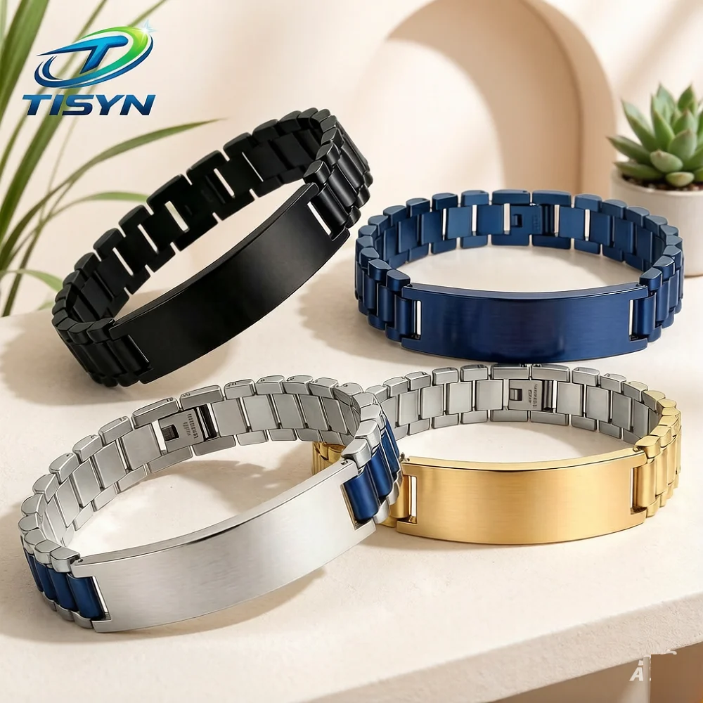 Premium Stainless Steel Magnetic Bracelet, Elegant Link Chain Bracelet for Men, Business Casual Energy Jewelry Gift for Husband