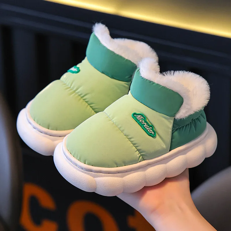 

Hot Selling Girl Shoe Utumn New Waterproof Kid Cotton Shoe with Thick Velvet Kid Shoes Parent-child Shoes Soft Sole Women Shoes