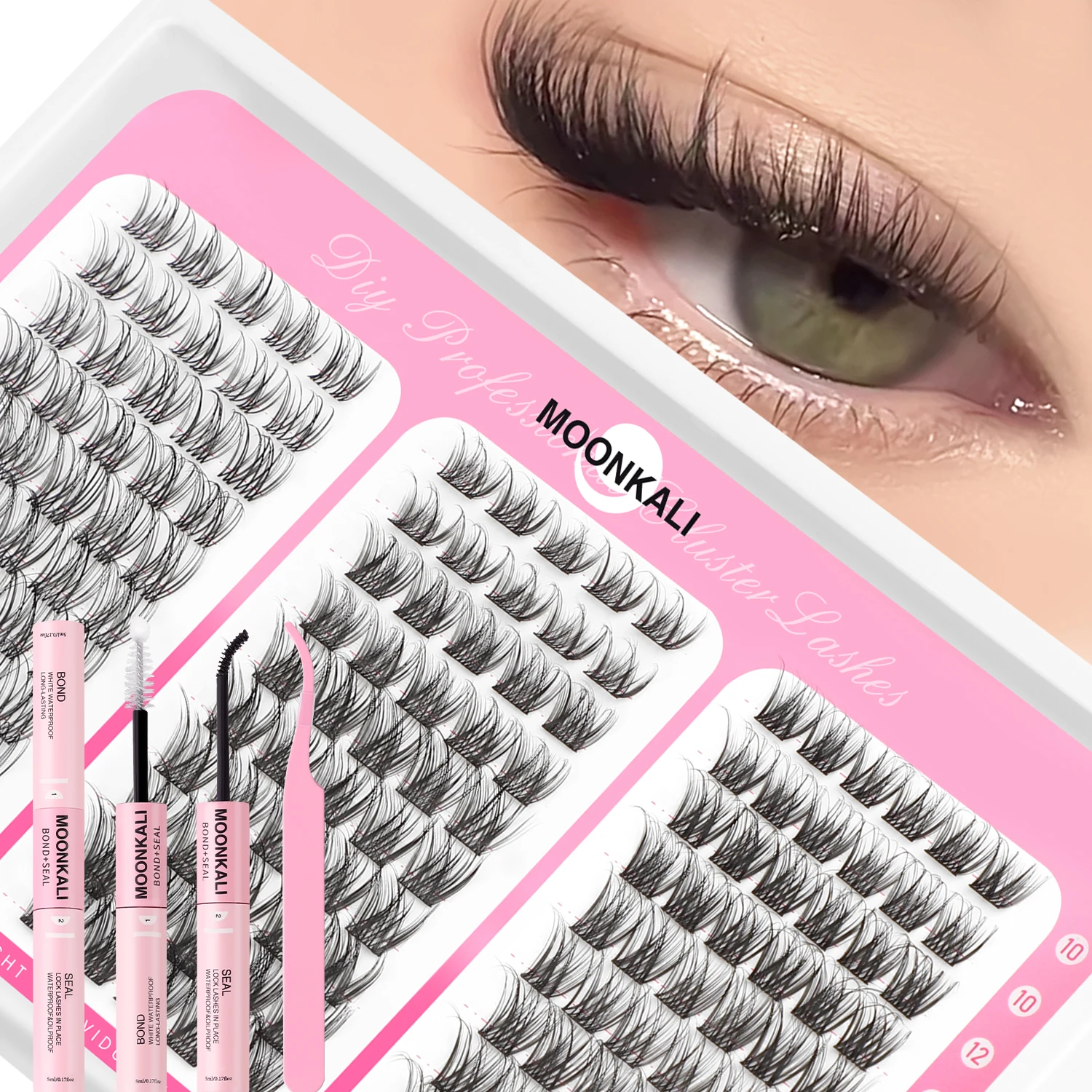 ムーンカリ ラッシュクラスター まつげエクステキット ウィスピー インディビジュアル ラッシュクラスター DIY まつげエクステキット ナチュラルルック ラッシュ