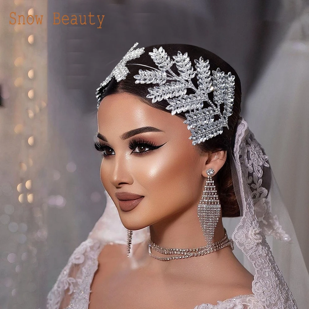 

A529 Bridal Tiara Crystal Bridal Headdress Wedding Hair Accessories for Women Headdress Rhinestone Headpieces Party Jewelry Gift