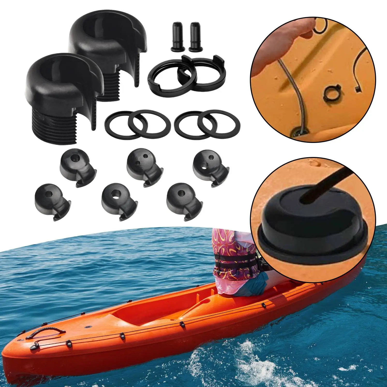 

Marine Boat Thru Hull Wiring Kit for Kayak Motors Fish Finder ABS Easy Install Central Engine Support