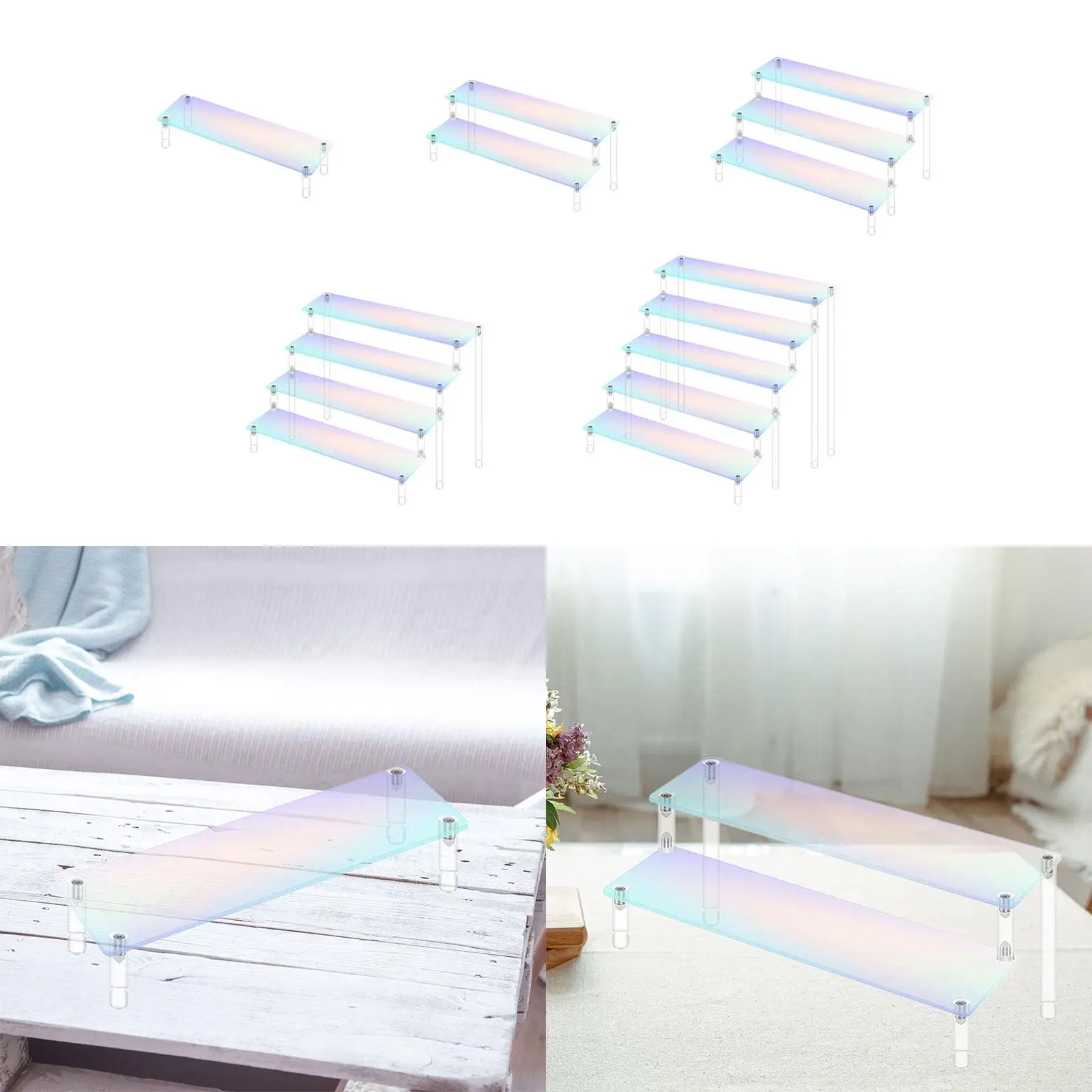 حامل عرض مقتنيات الرف من الأكريليك لمنظم البوفيهات #4