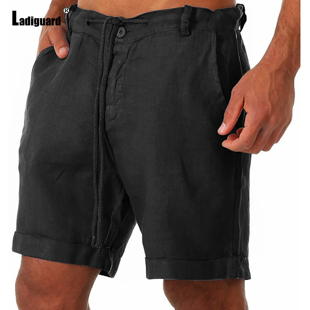 Men Casual Beach Shorts White Thin Short Bottoms 2024 European Style Fashion Simple Basic Shorts Men's Drawstring Hotpants New