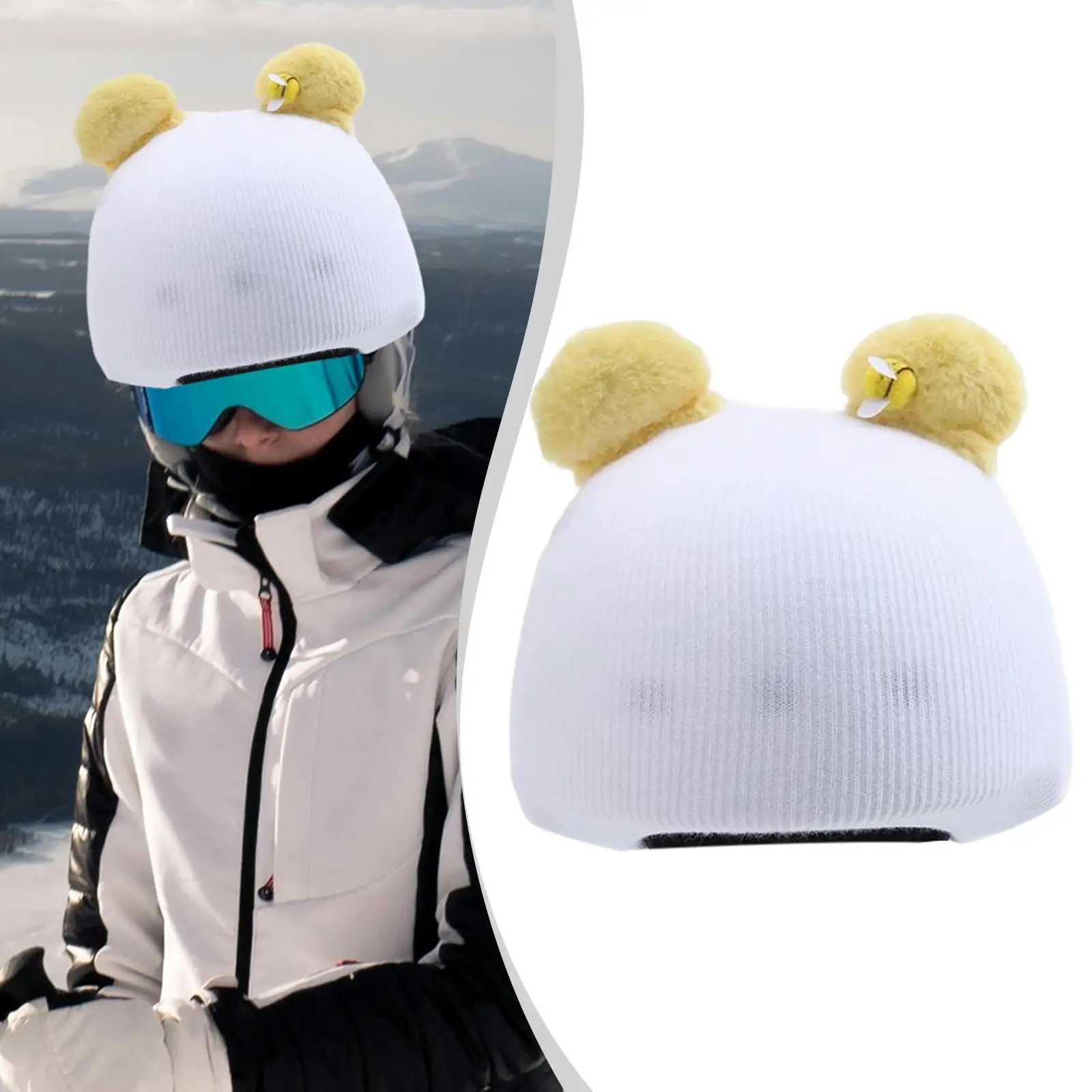 Ski Helmet Cover Casual Adorable Keep Warm Decoration Winter Headgear Decor Snowboard Helmet Cover for Outdoor Show Resort Race