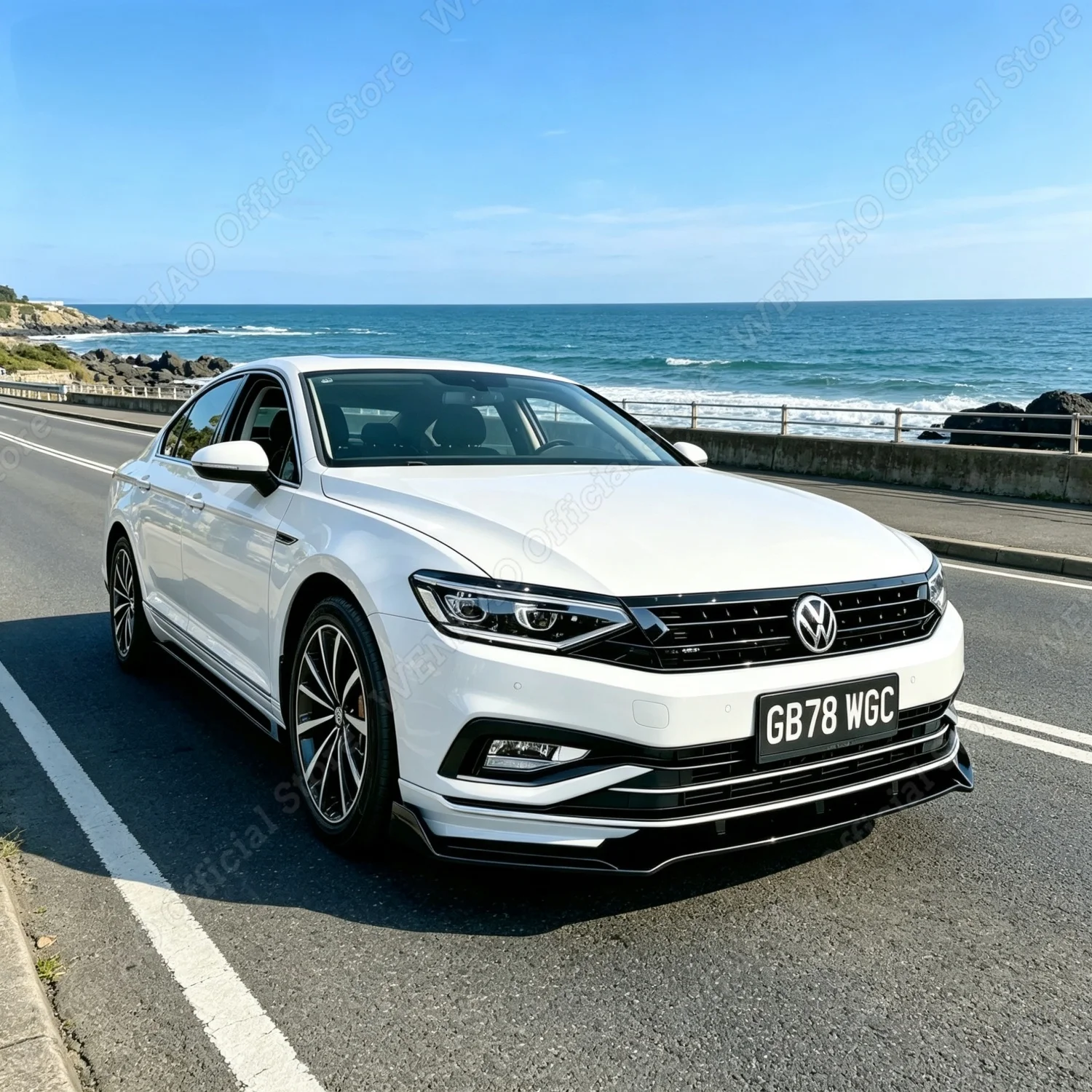 3Pcs ABS Gloss Black Car Front Bumper Lip Splitter For VW Passat B8 Sedan Variant Alltrack Facelift 2019-2023 Bodykit Tuning - view 3