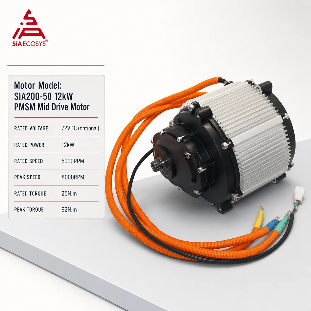 Motorcycle Gear Ratio - SIA200-50 PMSM Motor, 26000W Tepe Gücü,