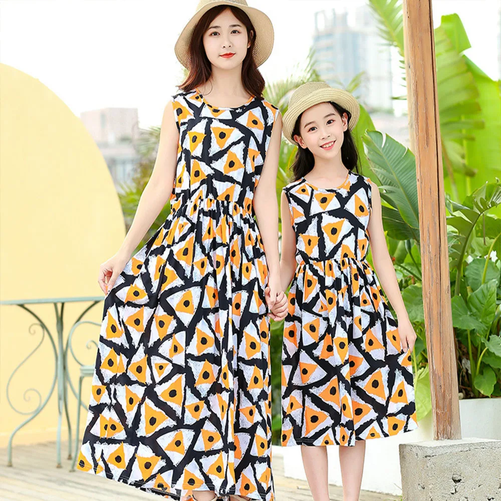 Spring Family Matching Outfits Mother Daughter Dress Women Girl Casual Autumn Costume Mom Baby Kids Rompers Parent-child Clothes